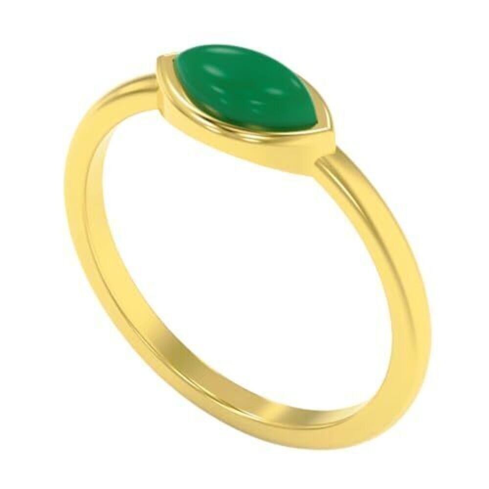 7335 Dainty Gemstone Marquise Ring – 925 Sterling Silver 18K Gold Plated
